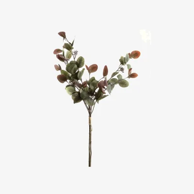 The Range Variegated Eucalyptus Bouquets Set of 3 Tall Burgundy - Burgundy
