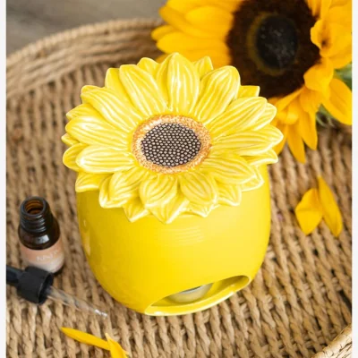 The Range Sunflower Aromatherapy Oil Burner and Wax Warmer - Yellow