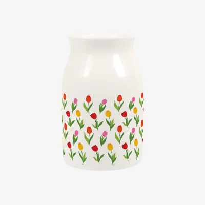 The Range Tulip Print Small Porcelain Vase - Multicoloured