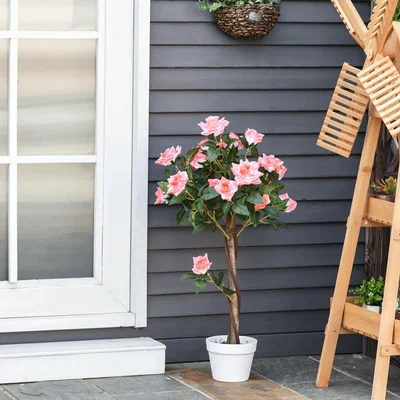 The Range Outsunny 90cm Artificial Rose Tree - Pink