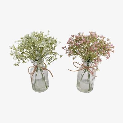 The Range Pink/White Flowers in Glass Jar