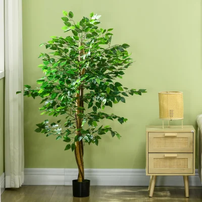 The Range HOMCOM Decorative Artificial Plants Ficus in Pot - Green