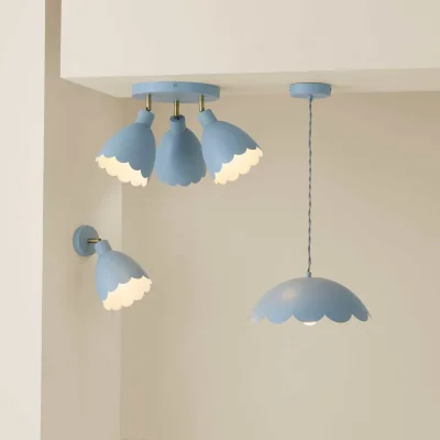 The Range Millie Flower Scallop 3 Way Round Spotlight - Powder Blue / 3