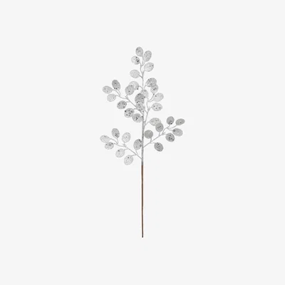 The Range Glitter Eucalyptus Artificial Stem - Silver