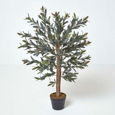 The Range Homescapes Green Olive Tree Artificial Plant with Pot, 90 cm - Green