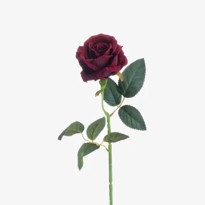 The Range Set of 3 Deep Red Artificial Rose Stems - Red