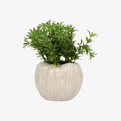 The Range Grass in Reactive Glaze Pot - Green