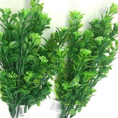 The Range Pack of 2 Artificial Faux Foliage Filler Plants with Small White Flowers - Green