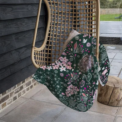 The Range Different Flowers Shapes  Birds Blanket - Brown