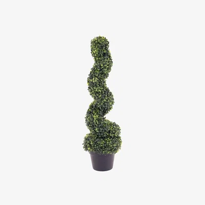 The Range Set of 2 Artificial Topiary Boxwood Spiral Trees