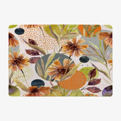 The Range Autumn Flowers Rug - Orange / 110cm