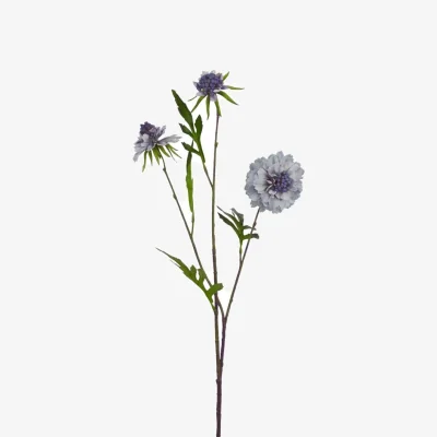 The Range Set of 3 Pale Scabious Artificial Flower Stems - Blue