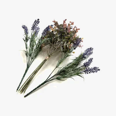 The Range Artificial Plant Flower 3pc Pack Lavender and Purple Eucalyptus - Purple