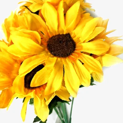 The Range Pack of 3 Faux Sunflower Bundles with Yellow Flowers - Yellow