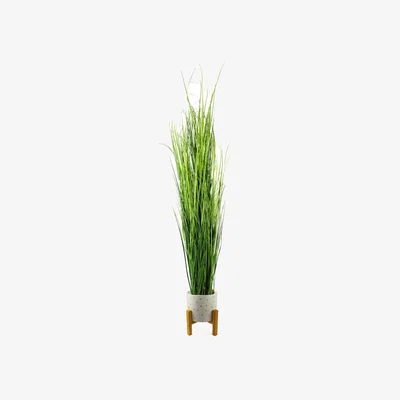 The Range Large Artificial Grass Plant Planter And Stand - Green