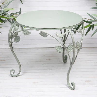 The Range Green Metal Vintage Table Plant Flower Stand Indoor / Outdoor - Green / 32cm