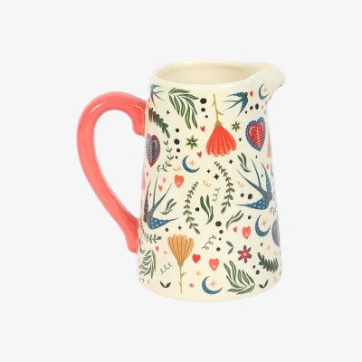 The Range Something Different Folk Print Flower Jug - Cream/Pink