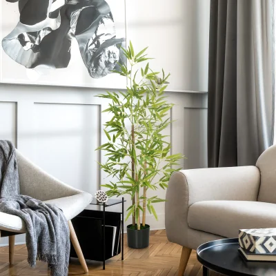 The Range HOMCOM Artificial Plant Bamboo Height 120 cm with Pot - Green