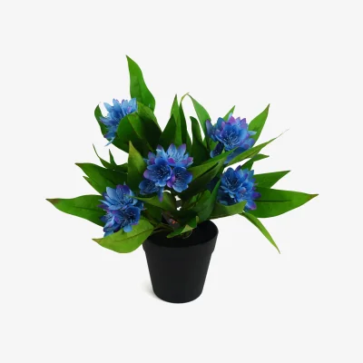 The Range Artificial Flowering Floral Freesia House Pot Plants Ready to Display -  Freesia Blue
