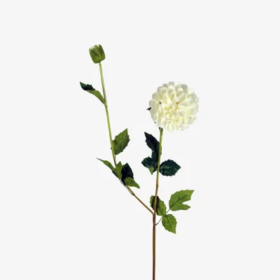 The Range 75cm Pack of 6 Artificial Dahlia PomPom Flower Stems - Purple - Cream Flower Stems