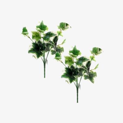 The Range Pack of 2 Artificial Faux Variegated Ivy Plant Sprays - Green