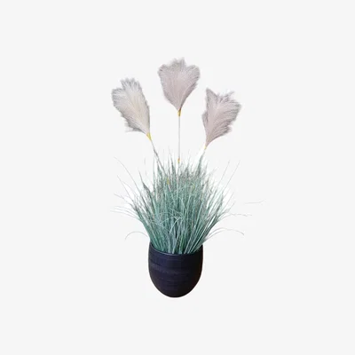 The Range Artificial Potted Fluff Pampas  - Green