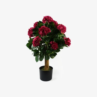 The Range Artificial Hydrangea Bush 75cm Potted Indoor Flower Decor - Dark Pink