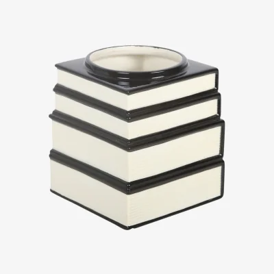 The Range Stack of Books Shaped Flower Vase - Black