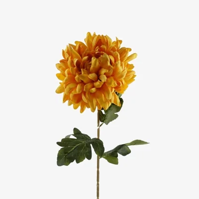 The Range Pack of 6 x 75cm Artificial Extra Reflex Chrysanthemum Orange - Yellow Flower Stems