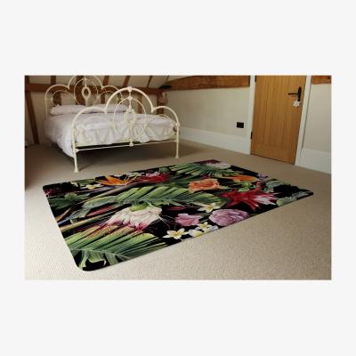 The Range Tropical Flowers  Plant Leaves Rug - Green / 230cm