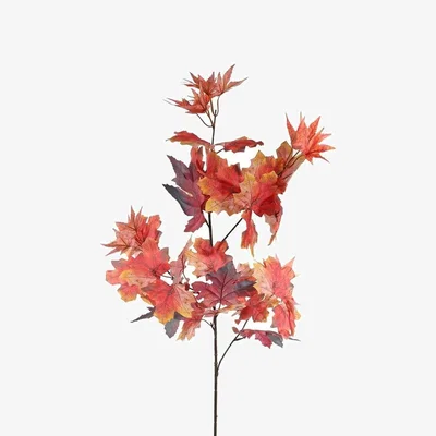 The Range Artificial Autumn Maple Leaf Stem 100cm  - Red
