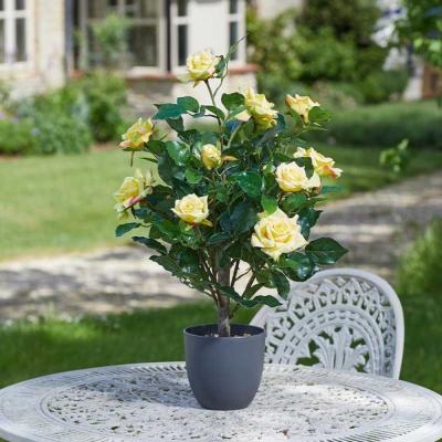 The Range Artificial Rose Bush Potted Tree - Green,Yellow