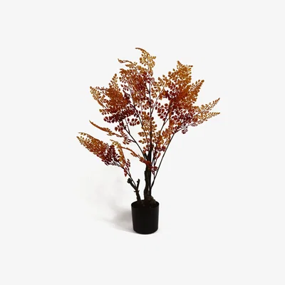 The Range Artificial Autumn Orange Fern Tree Plant - Orange