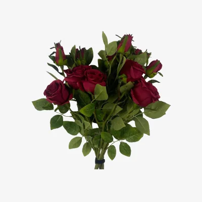 The Range Artificial Red Rose Flower Stem 60cm Large Realistic Pack of 6 - 6 x 60cm  Red Rose Flower