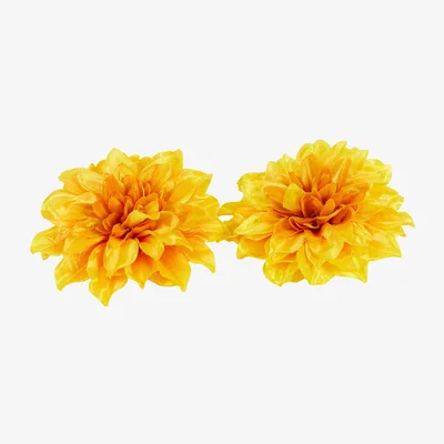 The Range Pack of 2 Large Flower Clips - Yellow