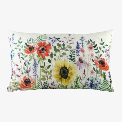 The Range Wild Flowers Emma Emma Rectangular Cushion - Multicolour / 50cm / Polyester / 43cm