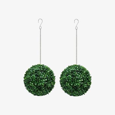 The Range Abaseen 38cm Round Artificial Green Boxwood Hanging Topiary Ball - Natural Green / 1.5kg