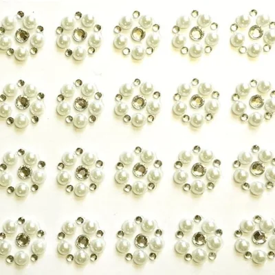 The Range Pack of 24 Ivory Pearl Flower Gems - Ivory