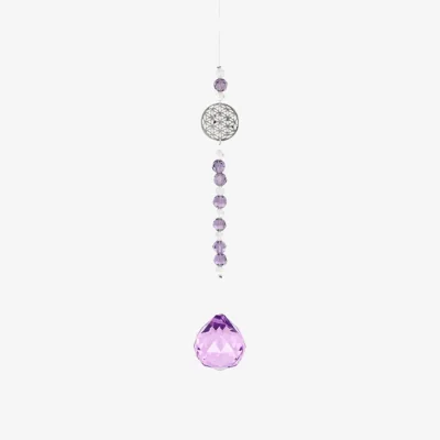 The Range Purple Flower of Life Crystal Hanging, Sunlight Catcher Gift - Purple