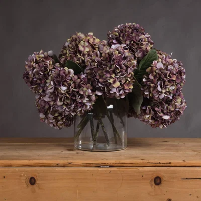 The Range Autumn Burgundy Hydrangea Seasonal Floral Decor - Red