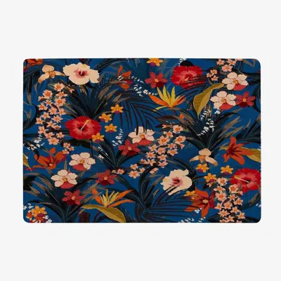 The Range Bright Red  Orange Tropical Flowers  Plants Rug - Red / 110cm