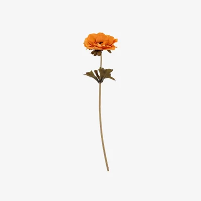 The Range Yellow Anemone Stem Artificial Flower Stem - Burgundy