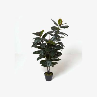 The Range Homescapes Artificial Ficus Rubber Plant in Pot, 130 cm Tall - Green