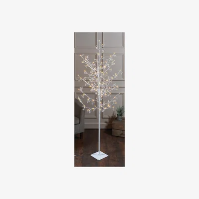 The Range Jewelled Frosted Leaf Tree - White