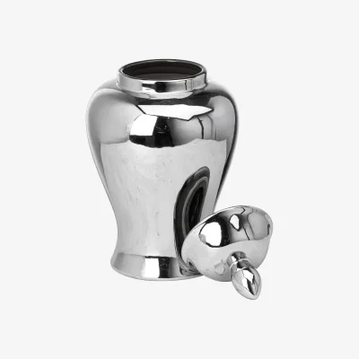 The Range Hill Interiors Chrome Ginger Jar - Silver / 1cm
