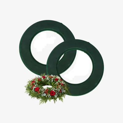 The Range 10 Inch Floral Foam Wreath Ring Flower Arranging Small Christmas - Green / 2