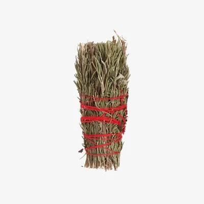 The Range Ritual Smudge Wand With Rosemary And Red Flowers - Red