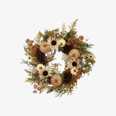 The Range Large Autumnal Bloom Wreath - Neutral