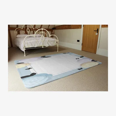 The Range Pastel Colour Flowers Rug - Blue / 230cm