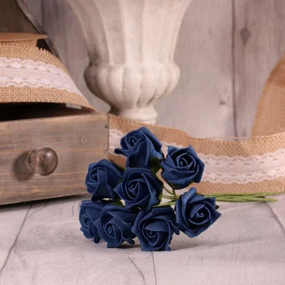 The Range Bunch of 8 Foam Tea Rose Buds  - Navy Blue